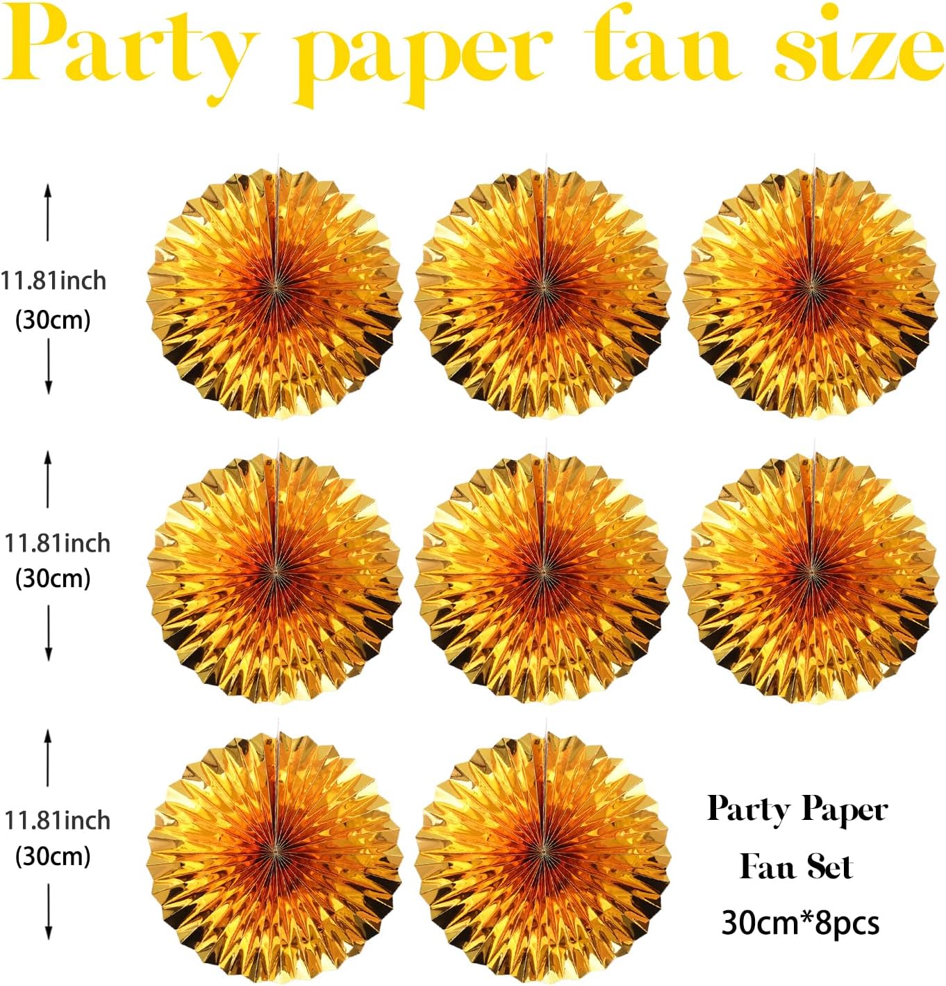 Golden Party Decorations,Engagement Party Decorations 12in,Gold Party Decor, Party Supply Decorations,Gold Wedding Decor,Anniversary Decorations 30 Color DIY Set (Golden)