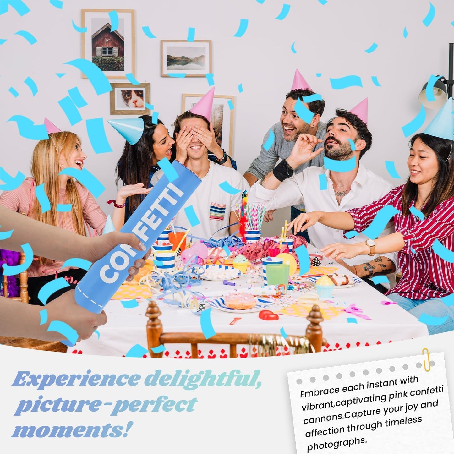 Confetti Cannon Blue Biodegradable Confetti Poppers 12Pack Party Poppers Confetti Shooters Blue Sticks for Wedding Graduation Engagement Anniversary Bridal Shower Valentines Day Birthday