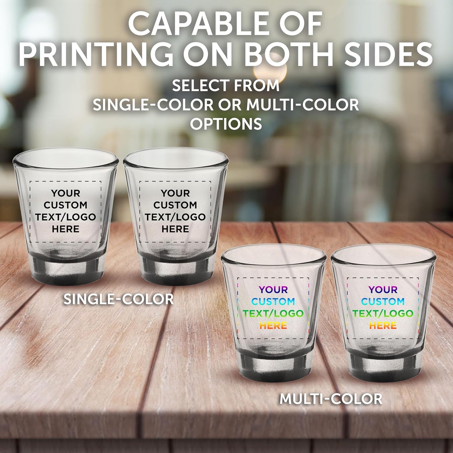 Custom Shot Glasses 1.75 oz. Set of 10, Personalized Bulk Pack - Great for Wedding Favors, Bachelorette Party Decorations, Party Fovors, Color Bottom - Black