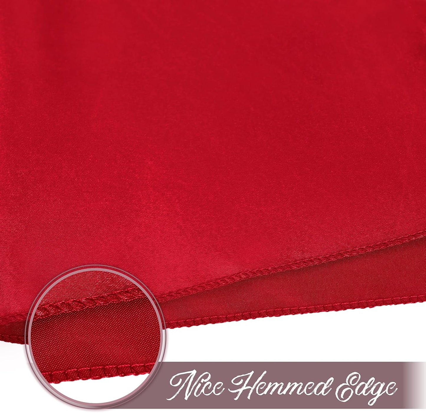 12 Pieces Red Satin Napkins, 17" x 17" Square Table Napkins, Silky Soft Smooth Washable Napkins for Restaurant, Weddings, Dinner, Party Decoration