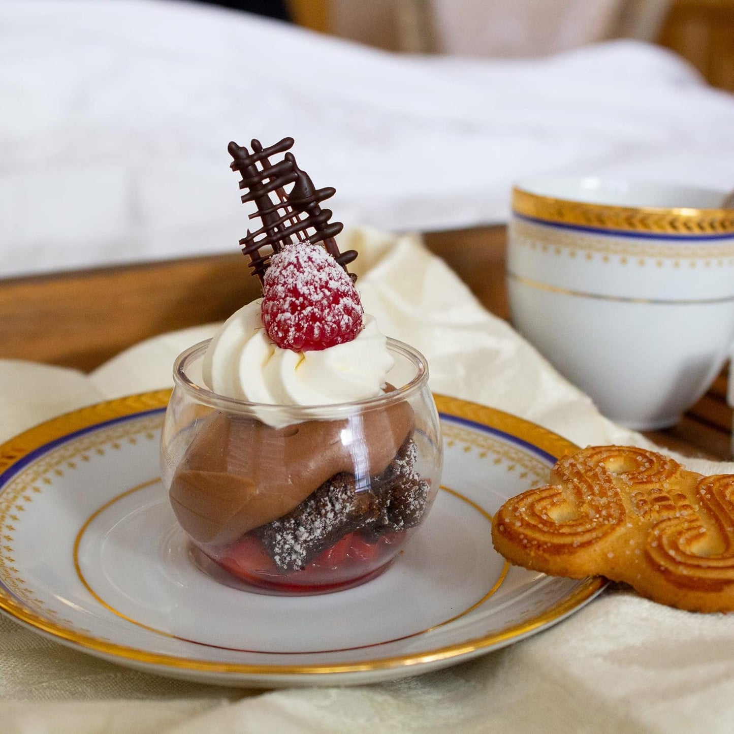 48 Pack 3 oz. Sphere Mini Dessert Cups With Spoons Parfait Professional-Grade Recyclable Clear Disposable Plastic Fishbowl for Parfait Desserts, Events, and Parties CMJJ