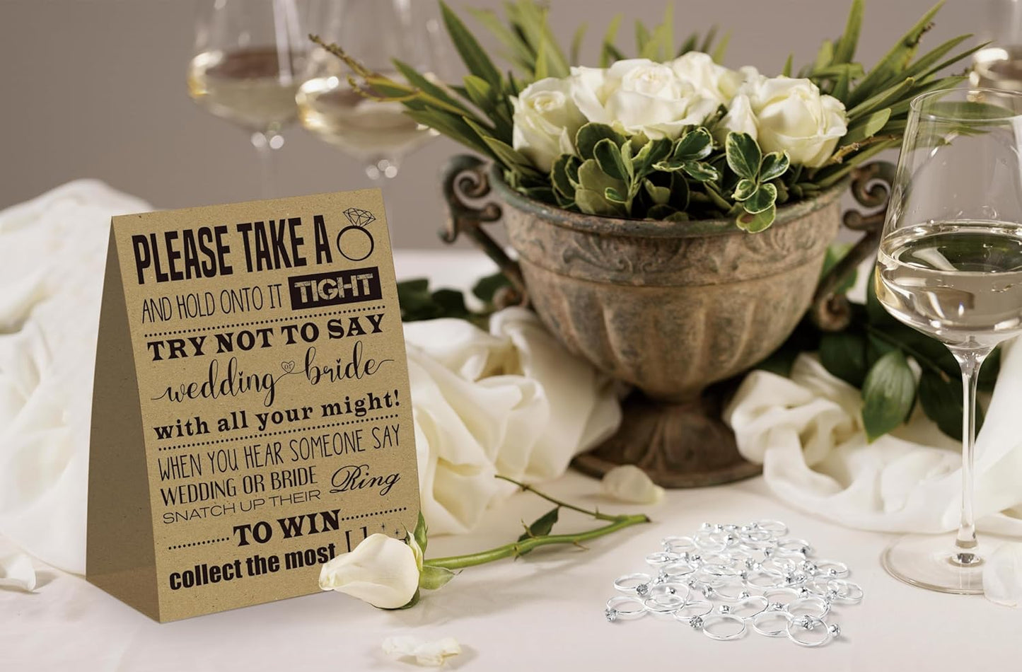 Don't Say Bridal Games, Put A Ring On It Bridal Shower Games,50 Metal rings, Bridal Shower Decorations, Bachelorette Party Games, Wedding Shower Supplies-DSB05