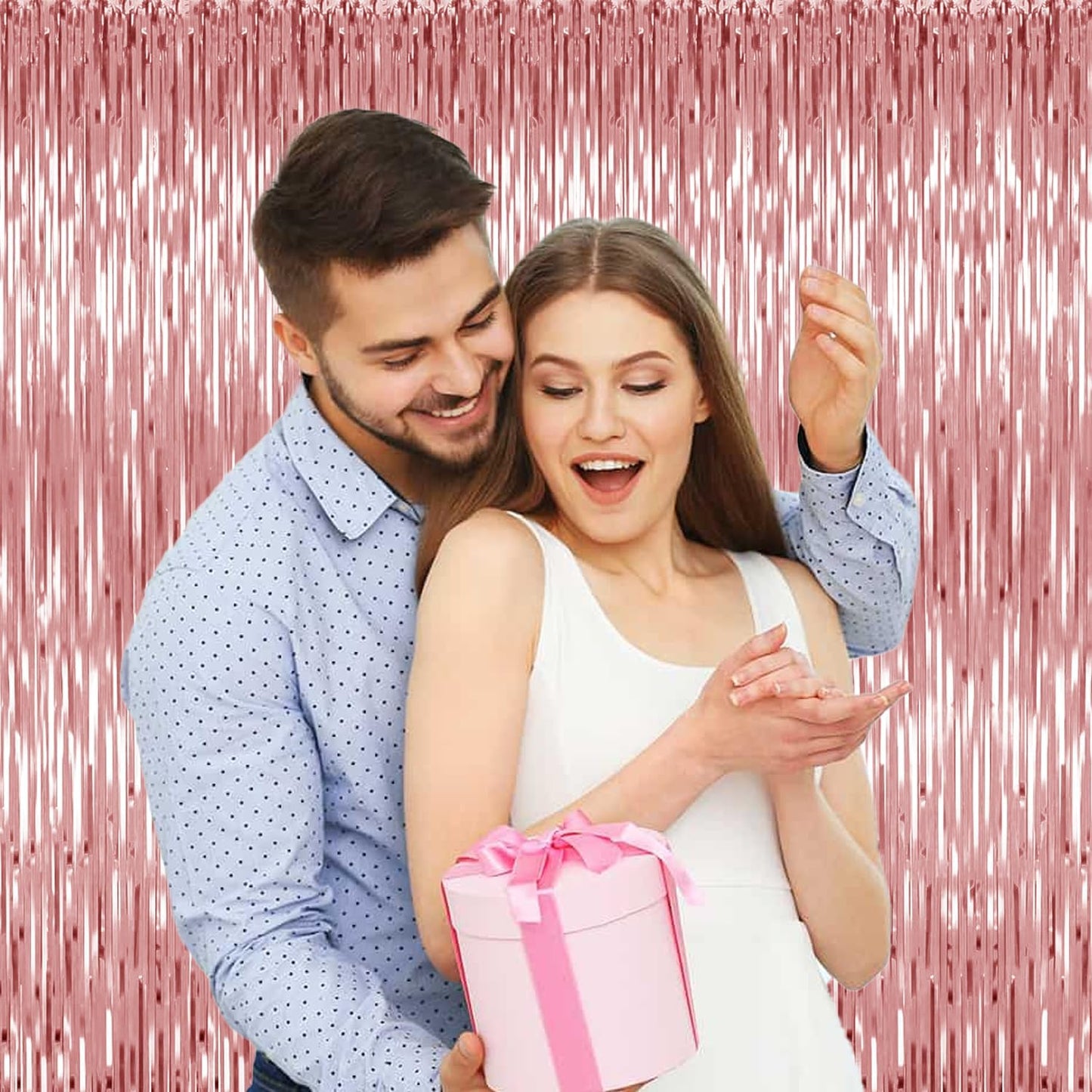 3 Pack Rose Gold Backdrop Birthday Decorations Foil Curtain Backdrop Bachelorette Party Decorations Rose Gold Party Decor Streamers Groovy Birthday Party Decorations