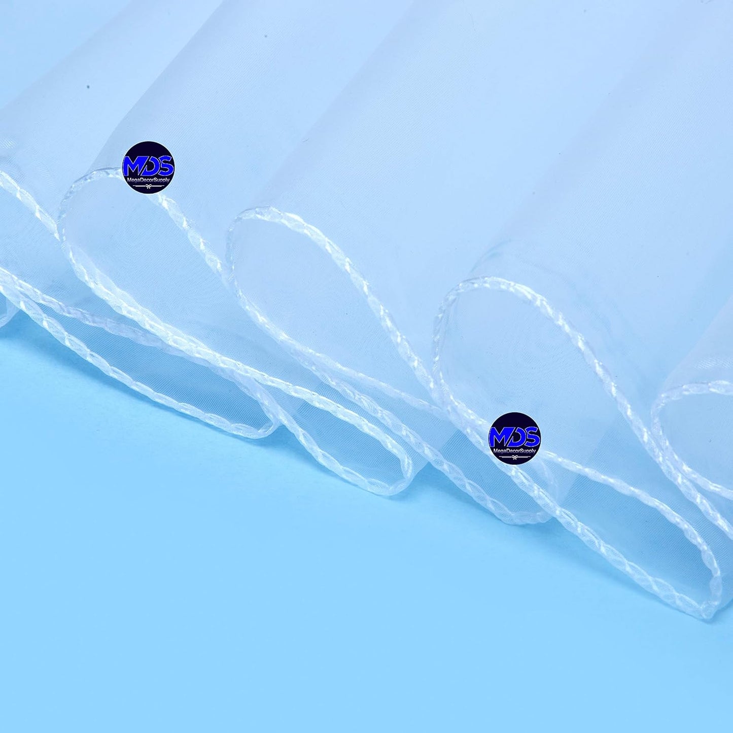 MDS Pack of 250 PCS Organza Chair Sashes Wider Dining Chair Bows Ribbon Tie Back for Wedding Party Birthday Bridal Shower Reception Event Banquet Home Chair Cover Decoration - White