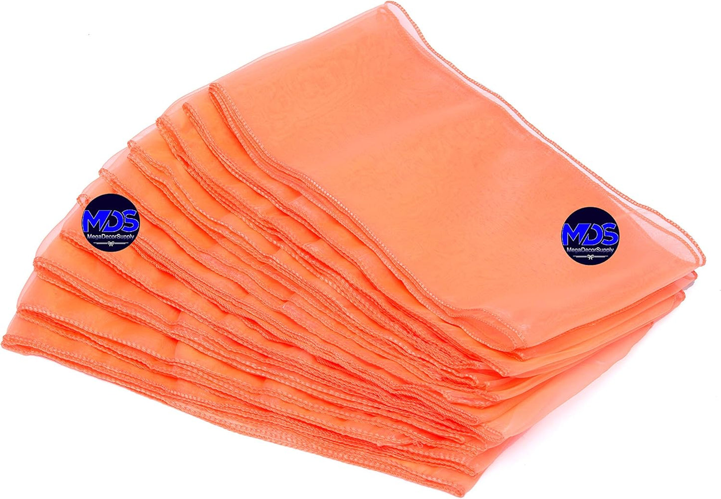 MDS Pack of 150 PCS Organza Chair Sashes Wider Dining Chair Bows Ribbon Tie Back for Wedding Party Birthday Bridal Shower Reception Event Banquet Home Chair Cover Decoration - Light Orange