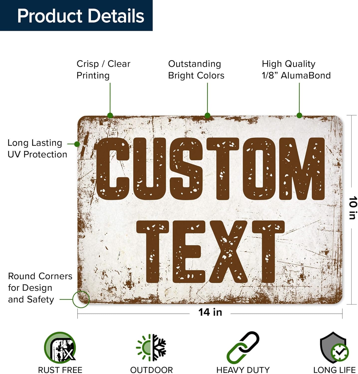 Custom Sign, Custom Street Sign, 11 Font Colors, 13 Font Styles, 4 Hole Options, 22 Sizes, 10x14 Inches, Rust Free DiBound, Fade Resistant, Made in USA by My Sign Center (Rustic)