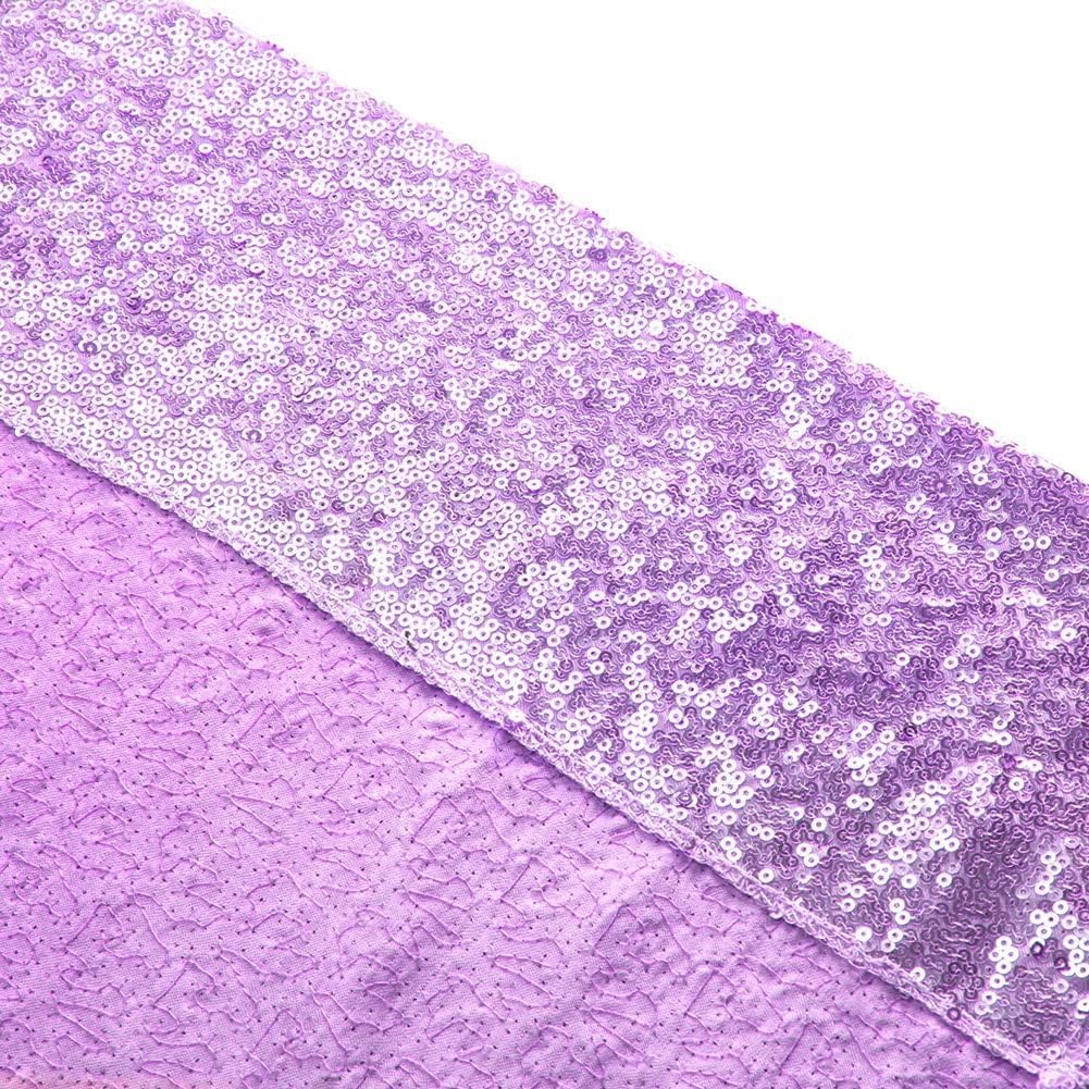 Poise3EHome 7Ft x 7Ft Lavender Sequin Backdrop, Glitter Thick Satin Sequin Background Drapes, Sequence Xmas Thanksgiving Backdrop for Wedding Party Holiday Festival Decor