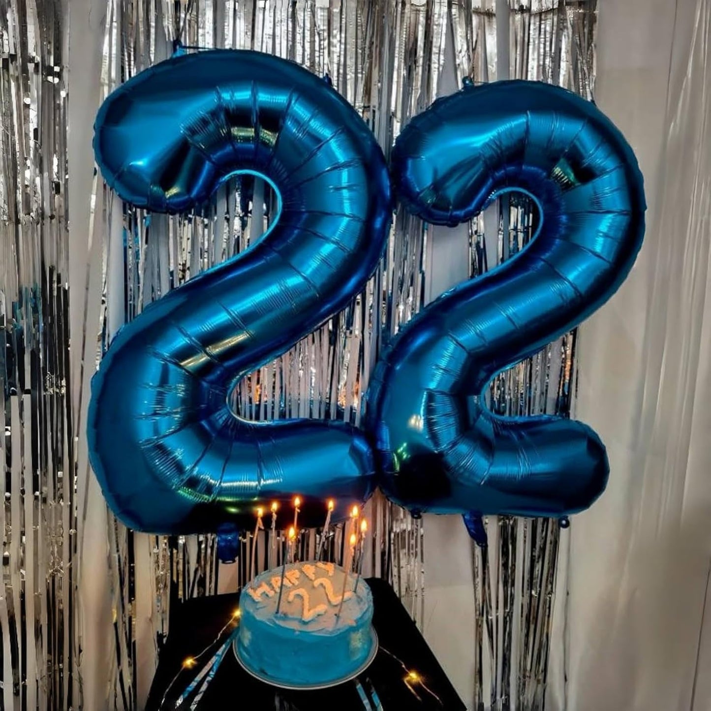 Blue Foil Balloon Number 8, 40'' Giant Self Inflating Number Balloons Set 0-9, Large Number 8 Digital 8 Helium Balloon for Boys Men 8th 18th Birthday Graduation Anniversary Party Decorations Supplies