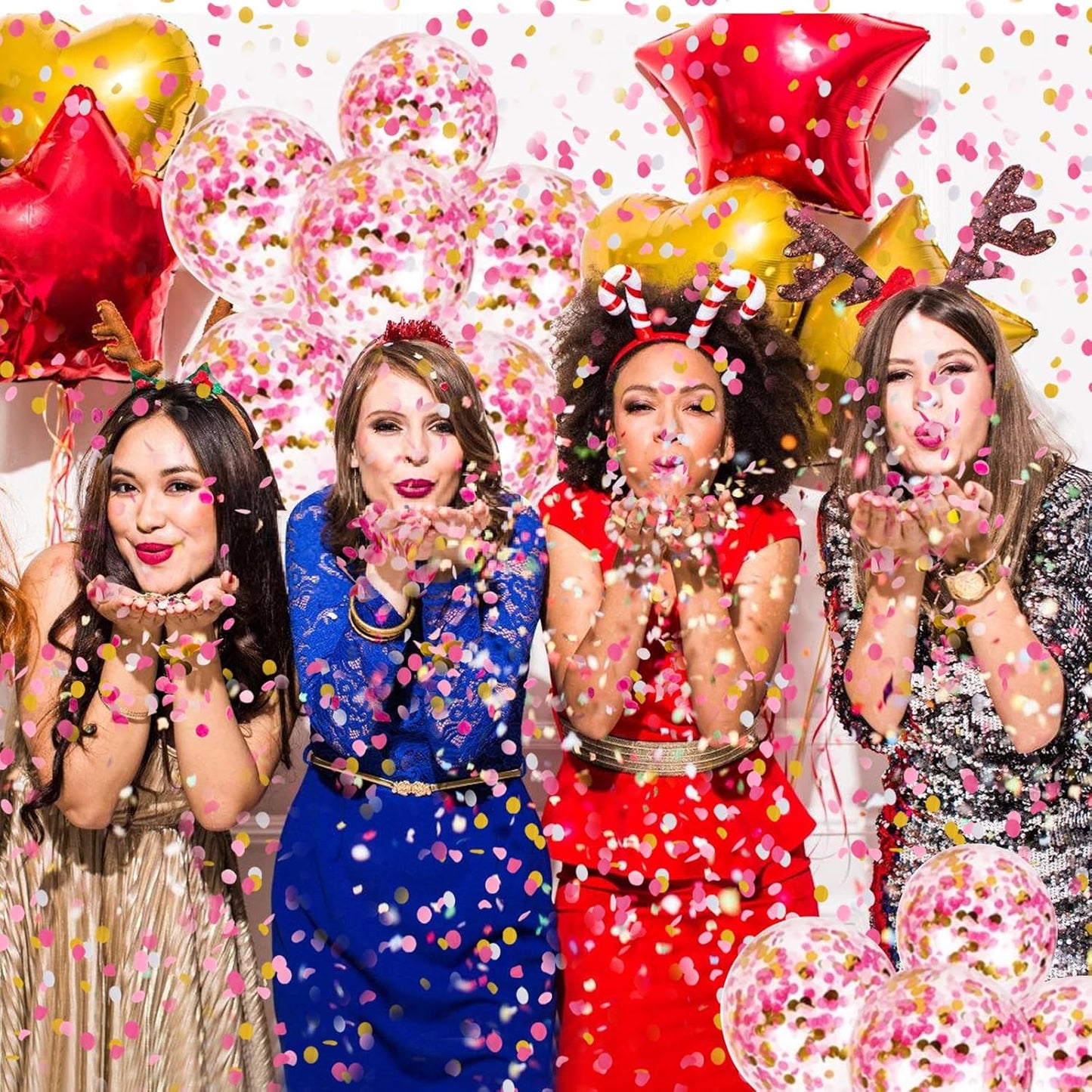 RYKOMO 10000 Pieces 1 Inch Round Tissue Paper Table Confetti Dots 3.5oz Multicolor Round Tissue Confetti for Craft DIY Scrapbooking Birthday Balloons Party Festival