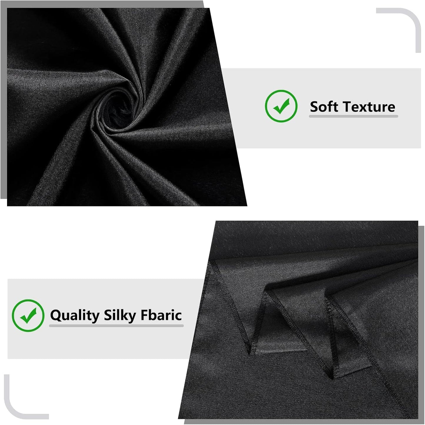 Black Backdrop Curtain for Party, Background Drapes Panels with Rod Pocket, Wrinkle Free Black Photo Curtains Backdrop Drapes Fabric Decoration for Wedding, Birthday Party Decor 5ft x 10ft, 2 Panels