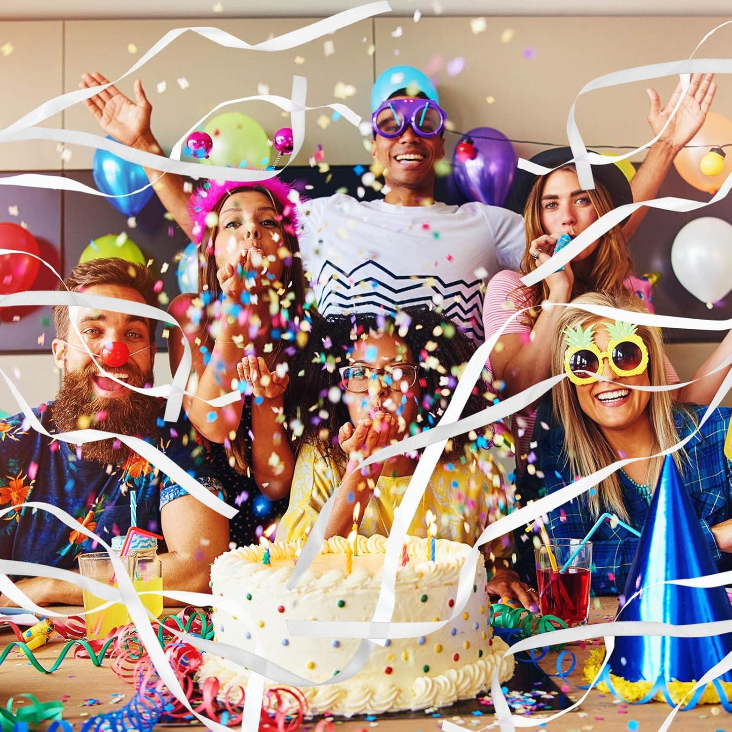 Boao 40 Pieces Mixed Color Ribbon Sticks with Bell, Ribbon Sticks for Stick Party, Streamers for Wedding Birthday Party Celebration Baby Shower Favors(White)