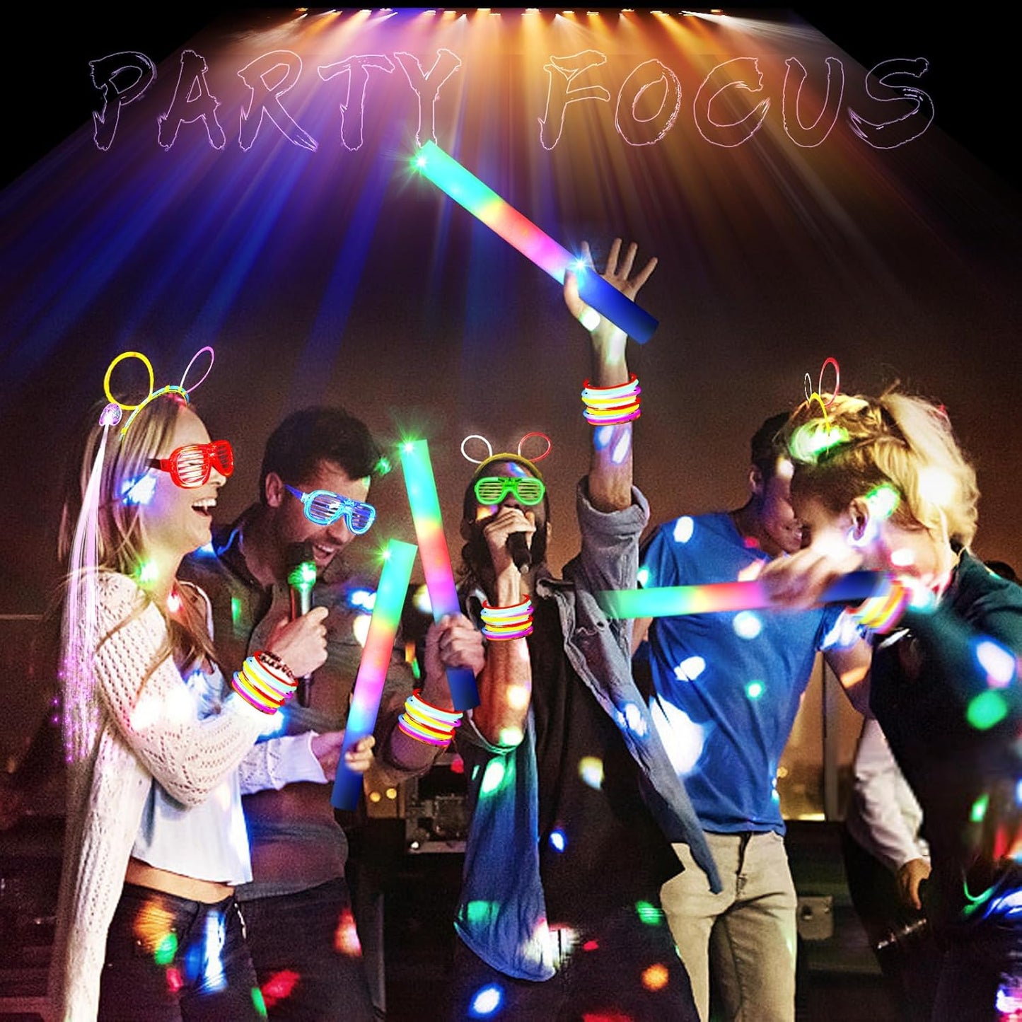 272 PCs Glow Party Supplies, 24 Foam Glow Sticks, 24 LED Glasses and 200 Glow Sticks & Bracelets, 12 Glow sticks headband 12 Fiber Optic Hair Light,Glow Neon Party Favors for Wedding, Concert, Raves