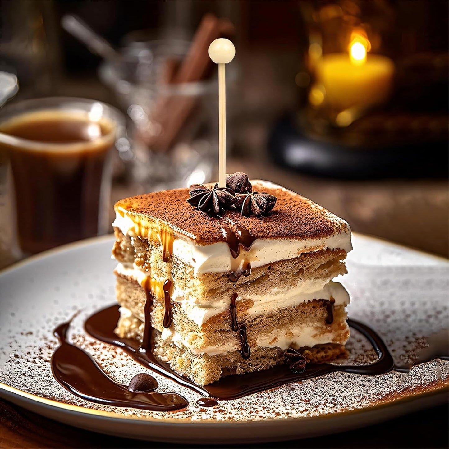 300Pcs Fancy Toothpicks for Appetizers,4.7Inch Wooden Ball Cocktail Picks For Drinks,Bamboo Appetizer Skewers for Charcuterie Boards Accessories,Martini, Sandwich,Desserts,Fruit