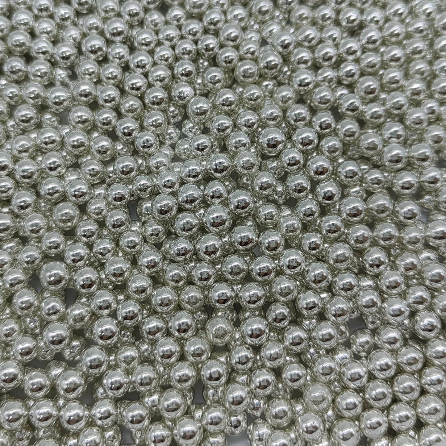 Edible Silver Pearl Sugar Sprinkles Candy 4mm Mini Pearls Cake Decorations Cupcake Toppers Cookie Decorating Perfect for Wedding Party Valentine Halloween Christmas Supplies 3OZ