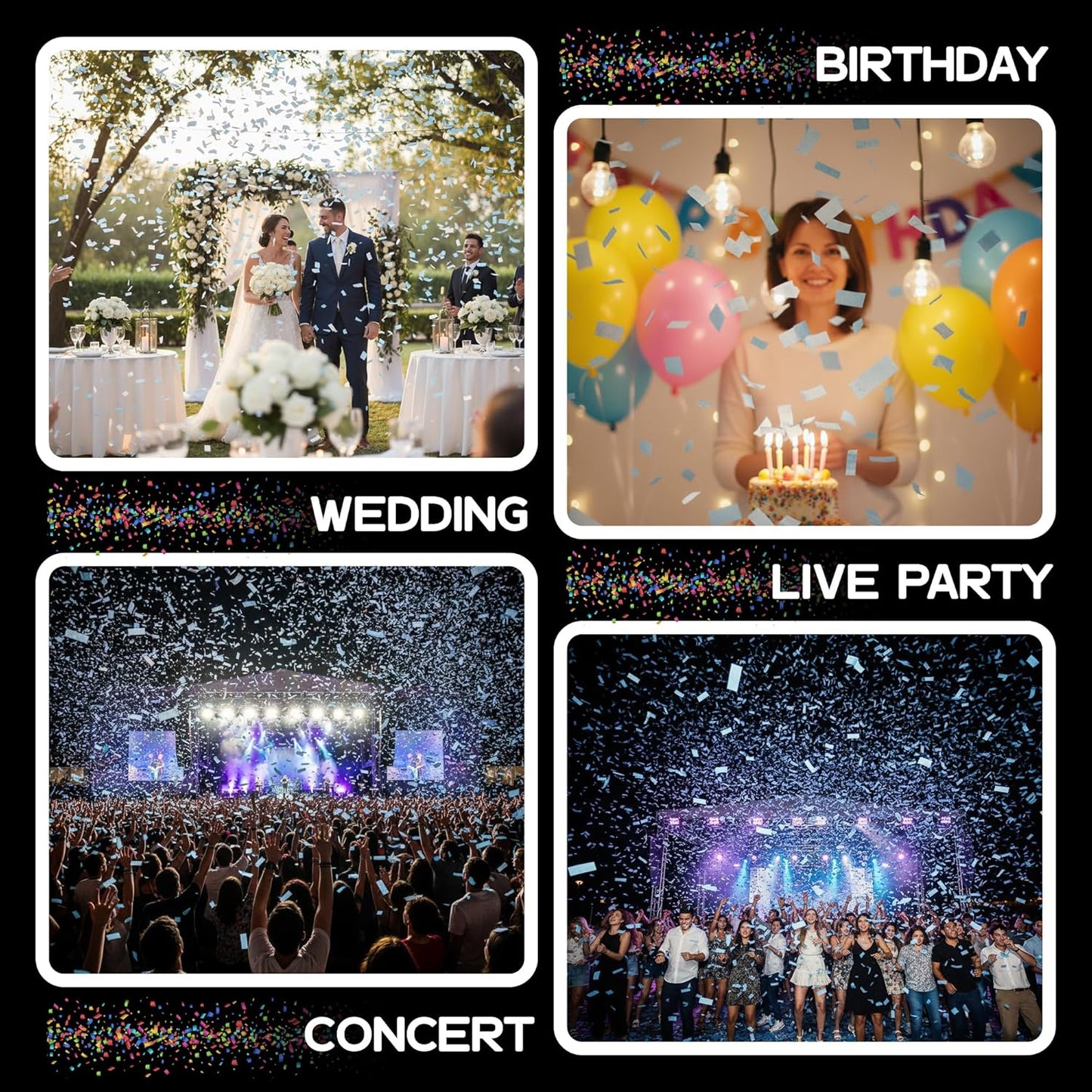 Ultimate Confetti, Baby Blue Biodegradable Confetti - Rectangular Fluttering Tissue Paper Confetti for Cannon and Launcher use – Gender Reveal Confeti, Wedding, Parties and Live Events - 1 lb, 16 oz