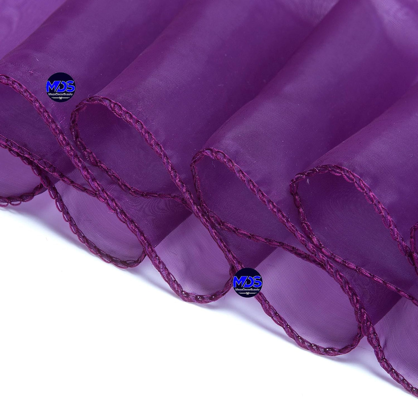 MDS Pack of 25 PCS Organza Chair Sashes Wider Dining Chair Bows Ribbon Tie Back for Wedding Party Birthday Bridal Shower Reception Event Banquet Home Chair Cover Decoration - Dark Purple