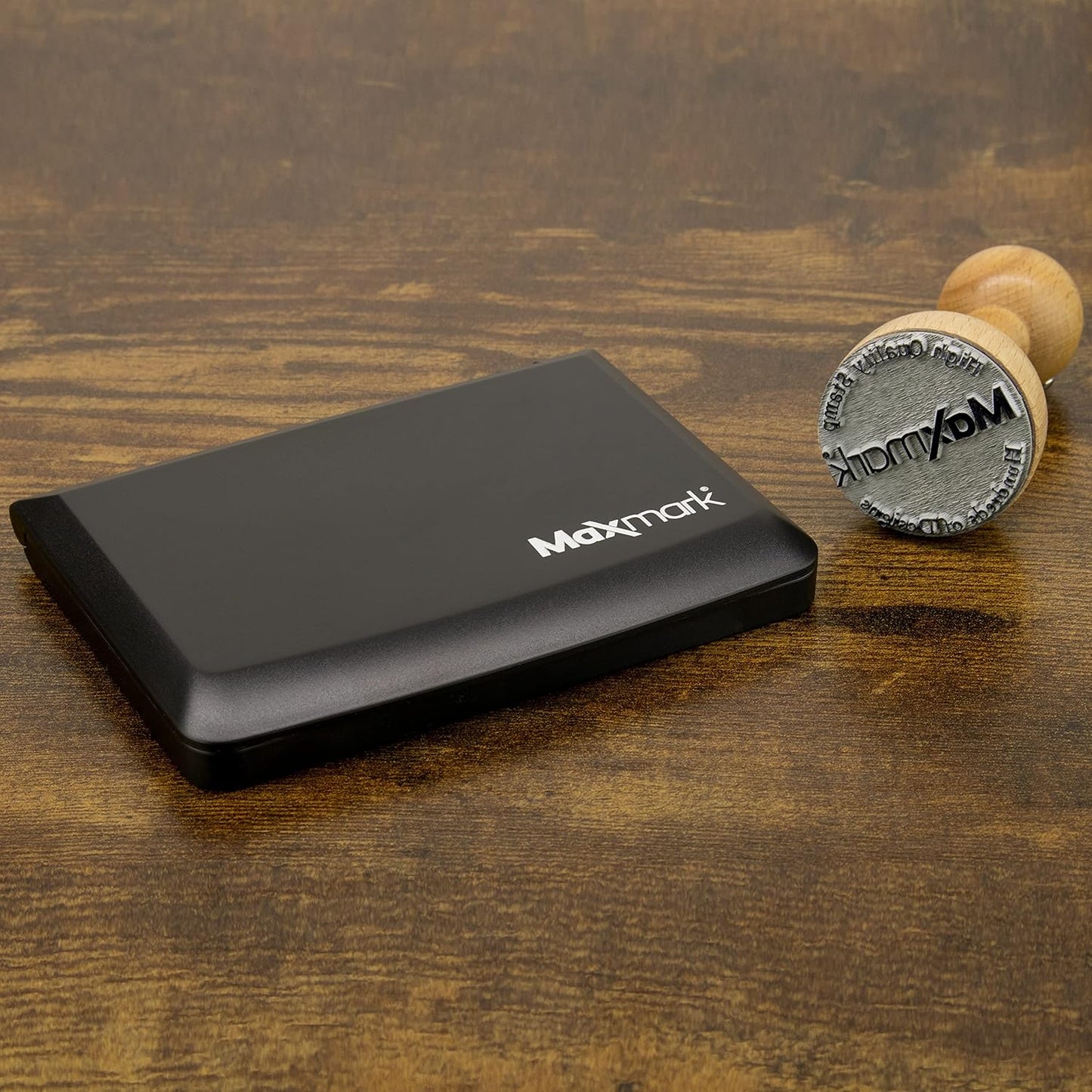 MaxMark Large Premium Light Blue Ink Stamp Pad - 3.5" x 6.25" - Quality Felt Pad