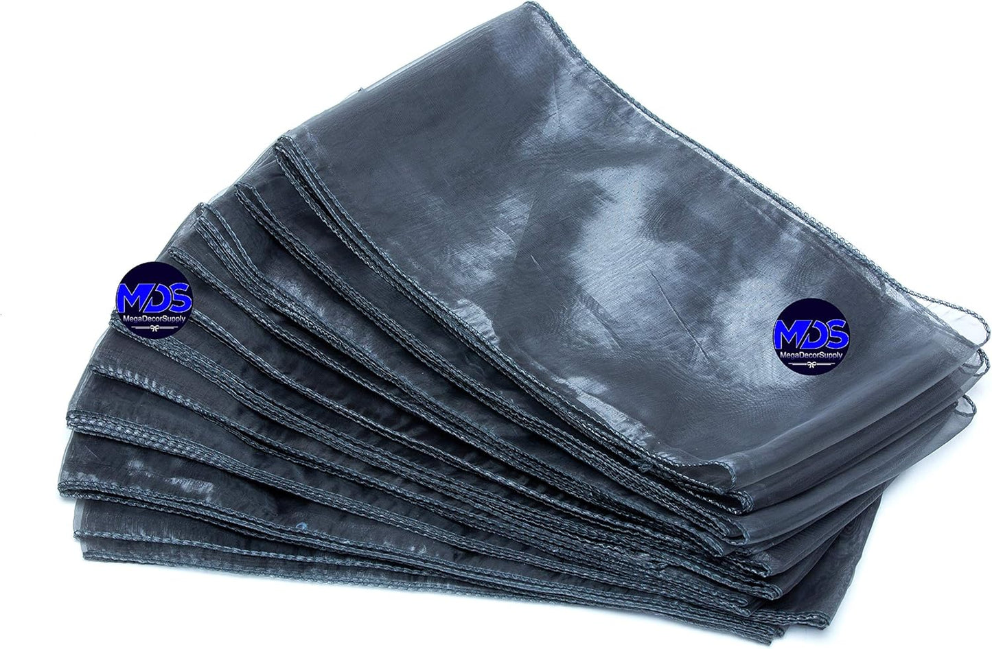 MDS Pack of 25 PCS Organza Chair Sashes Wider Dining Chair Bows Ribbon Tie Back for Wedding Party Birthday Bridal Shower Reception Event Banquet Home Chair Cover Decoration - Silver Gray