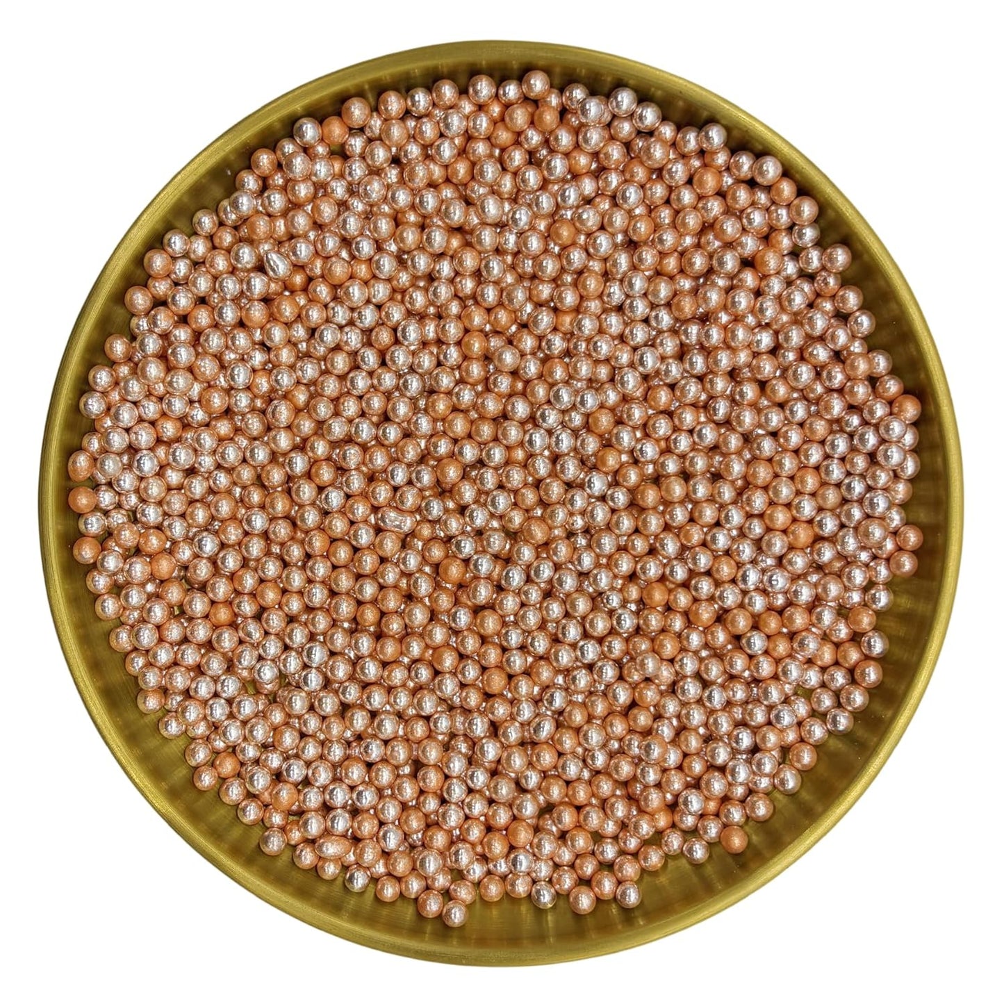 Edible Silver Orange Pearl Sugar Sprinkles Candy 4mm Mini Pearls Cake Decorations Cupcake Toppers Cookie Decorating Perfect for Wedding Party Valentine Halloween Christmas Supplies 3OZ