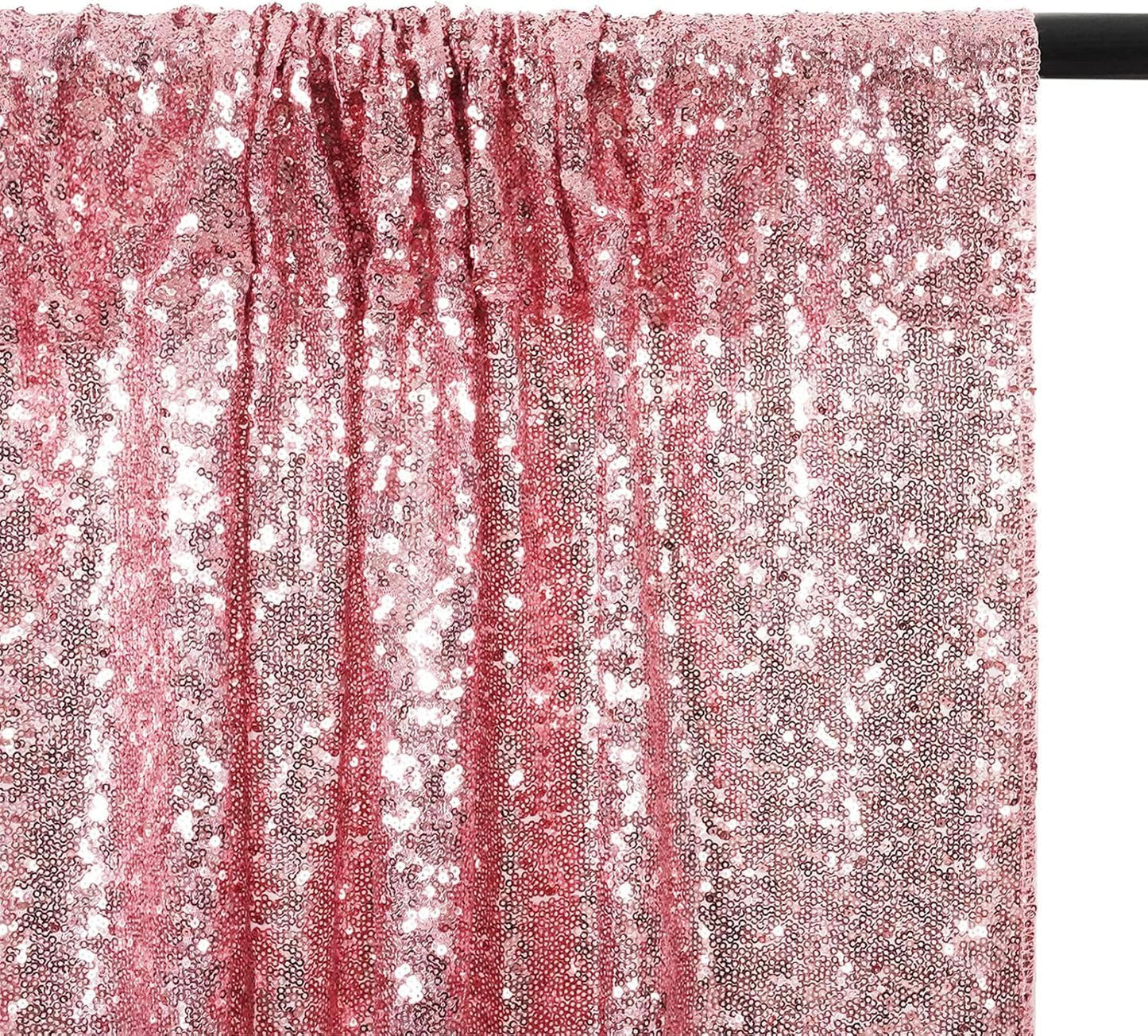 Poise3EHome 8FT x 8FT Sequin Photography Backdrop Curtain for Party Decoration, Fuchsia Pink