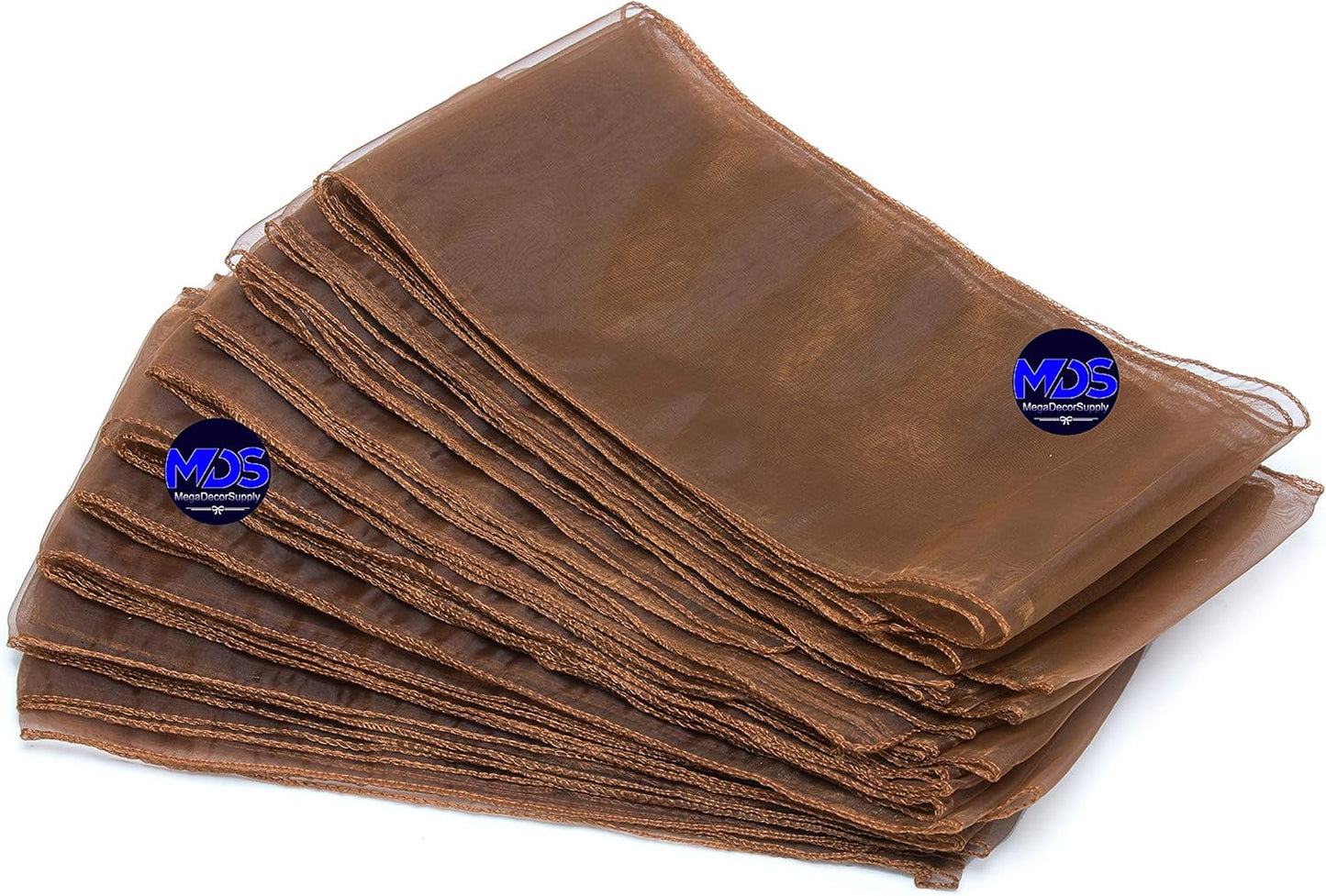 MDS Pack of 250 PCS Organza Chair Sashes Wider Dining Chair Bows Ribbon Tie Back for Wedding Party Birthday Bridal Shower Reception Event Banquet Home Chair Cover Decoration - Coffee