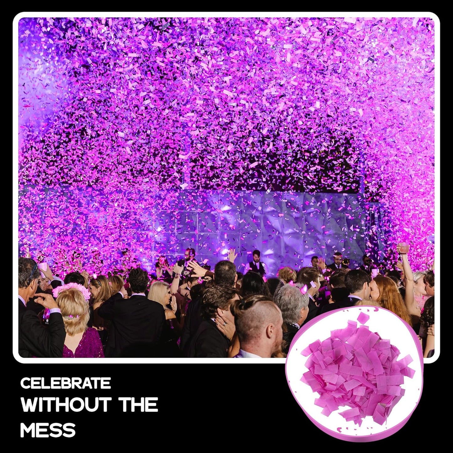 Ultimate Confetti, Pink Biodegradable Confetti - Rectangular Fluttering Tissue Paper Confetti for Cannon and Launcher use – Best for Gender Reveal, Wedding, Parties, and Live Events - 1 lb, 16 oz