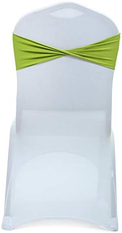 VDS Pack of 300 PCS | Apple Green | Spandex Chair Sashes Bows Without Buckle | Stretch Elastic Banquet Universal Folding Chair Band Tie with for Wedding Party Conference Celebration Event Decoration