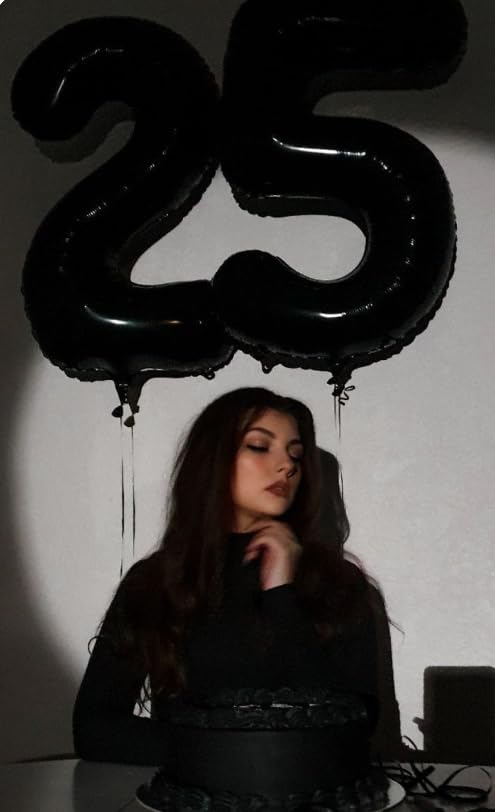 Black 40 Inch Large Number 15 Birthday Balloon, 15 51 Birthday Decorations, Foil 15 Mylar Helium Numbers Balloons Girl Boy Anniversary Party Supplies