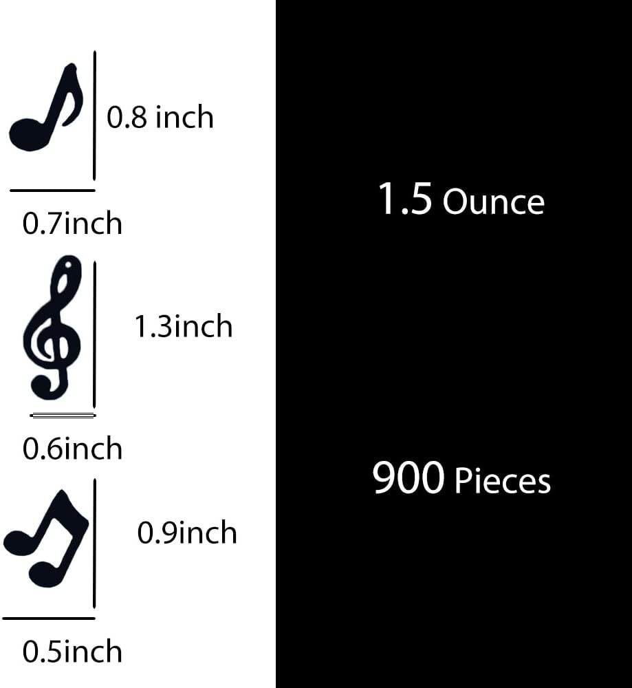 Confetti Musical Notes Confetti Black Musical Clef Cutout for Music Party Reception Birthday Wedding Engagement Baby Shower Party Decoration Supplies 3 style(Music)
