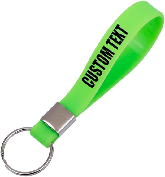 50 Custom Keychains Silicone Personalized Keyrings Customized Bulk for Events, Awareness, Motivation Customizable