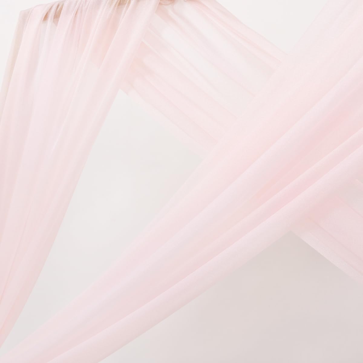 MLMC Blush Pink Wedding Arch Draping Fabric 4 Panels 29" x 20 FT Extra Long Gauze Drapes Sheer Backdrop Curtains 6.6 Yards Outdoor Drapery Panels for Wedding Ceremony Party Ceiling Decoration