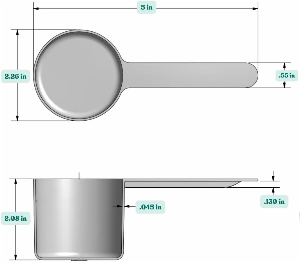 1/2 Cup (4 Oz. | 118.4 mL) Long Handle Scoop for Measuring Coffee, Pet Food, Grains, Protein, Spices and Other Dry Goods (Pack of 10)
