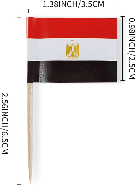 Egypt Flag Egyptian Flag, Small Mini Egypt Toothpick Flags for Food, Cupcakes, Cocktails, Appetizers, Bar Party Decorations
