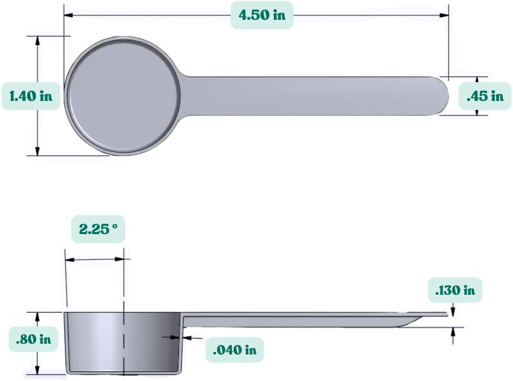 18 mL (18 CC) Long Handle Scoop for Measuring Coffee, Pet Food, Grains, Protein, Spices and Other Dry Goods (Pack of 100)