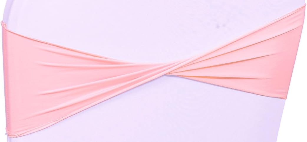 VDS Pack of 25 PCS | Dusty Rose | Spandex Chair Sashes Bows Without Buckle | Stretch Elastic Banquet Universal Folding Chair Band Tie with for Wedding Party Conference Celebration Event Decoration