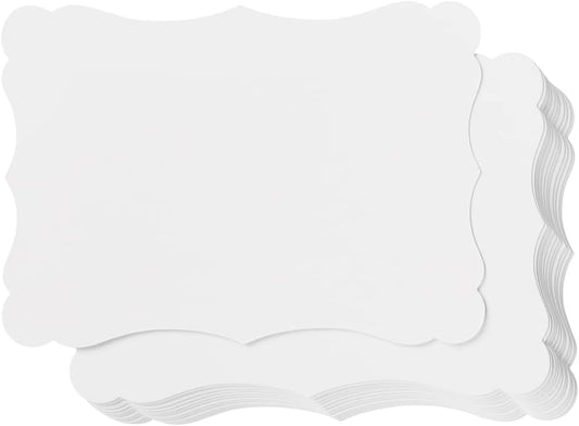 50 Pack Blank Kraft Cards Cardstock Thick Paper Brown Greeting Cards for DIY Gift Card Menus, Baby Shower and Wedding Invitations (White, 4x6IN)