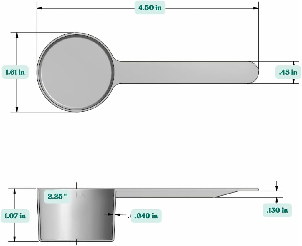 2 Tablespoon (1/8 Cup | 1 Oz. | 6 Teaspoon | 29.6 mL) Long Handle Scoop for Measuring Coffee, Pet Food, Grains, Protein, Spices and Other Dry Goods (Pack of 1)