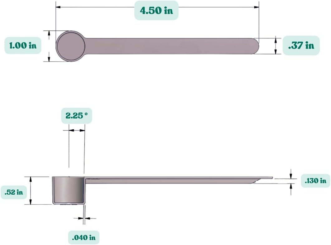 1 Teaspoon (1/3 Tablespoon | 5 mL) Long Handle Scoop for Measuring Coffee, Pet Food, Grains, Protein, Spices and Other Dry Goods (Pack of 5)