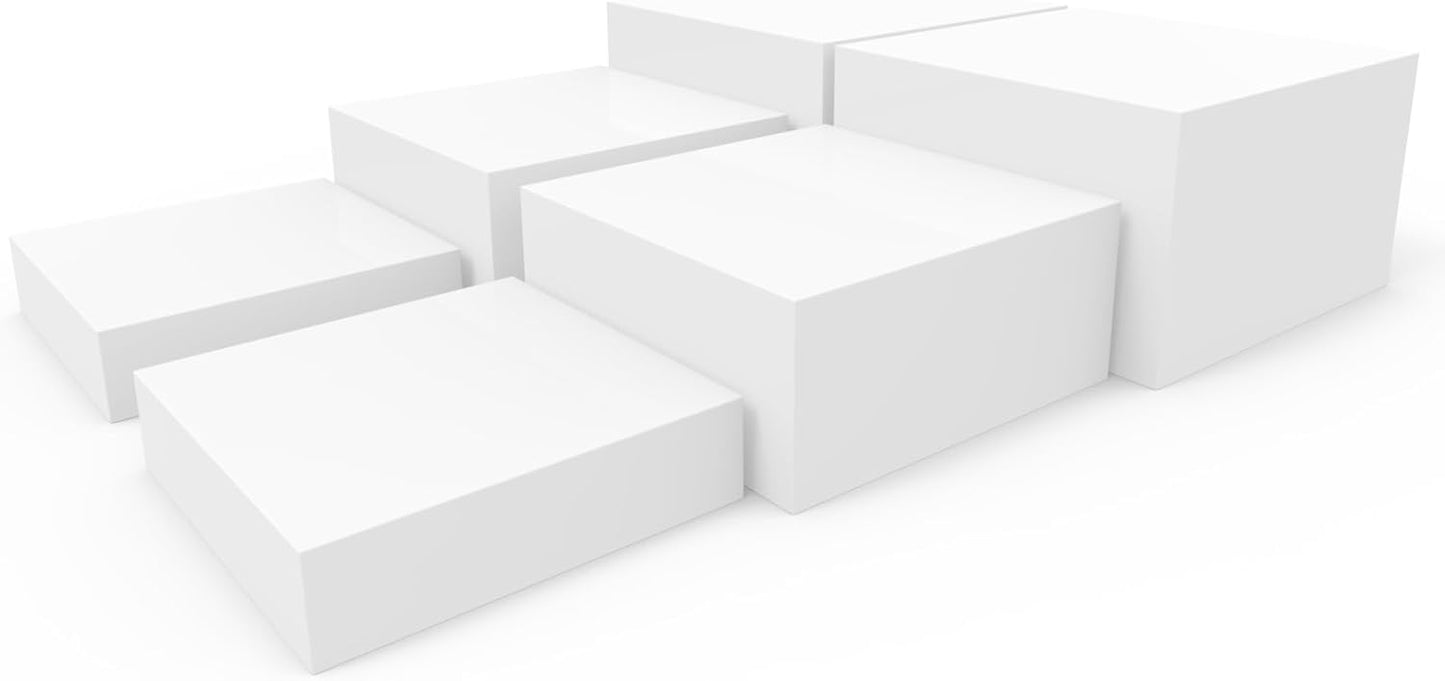 Buffet Risers, Food Risers for Buffet Table, Display Stand Shelf for Catering Dessert Collectibles Jewelry Figures Show, Acrylic Cube Display Nesting Risers with Hollow Bottoms, 6 Pcs