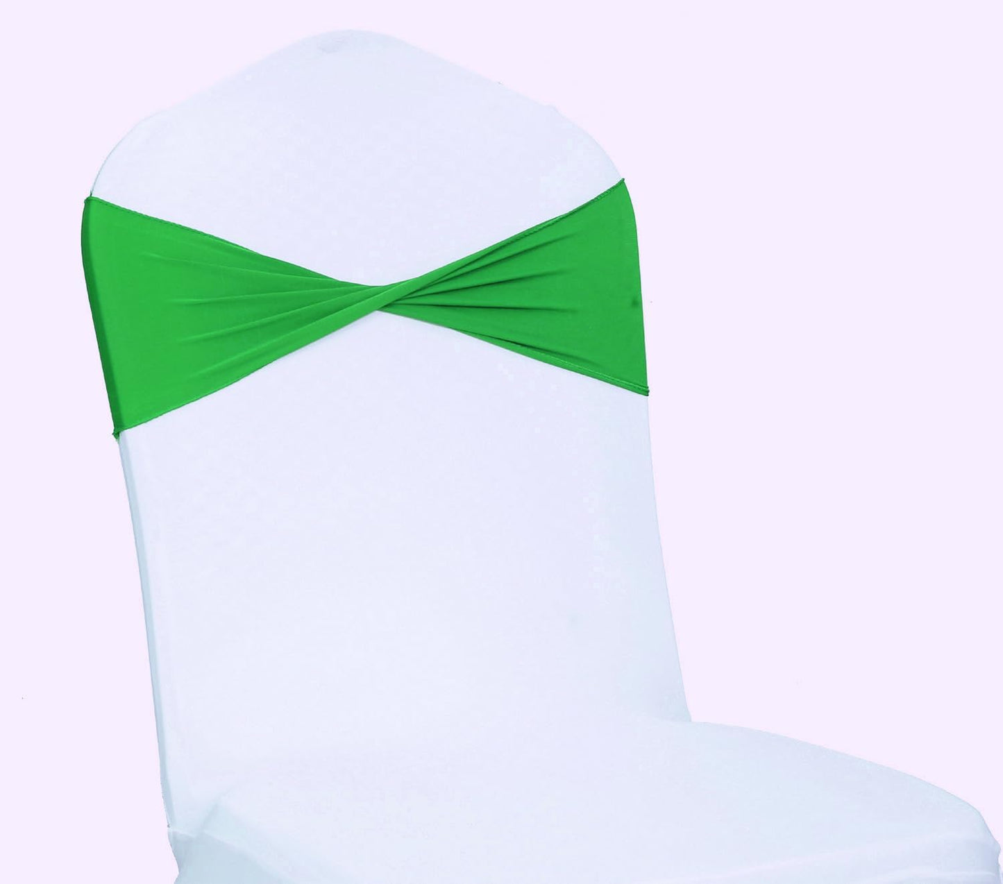 VDS Pack of 25 PCS | Light Green | Spandex Chair Sashes Bows Without Buckle | Stretch Elastic Banquet Universal Folding Chair Band Tie with for Wedding Party Conference Celebration Event Decoration