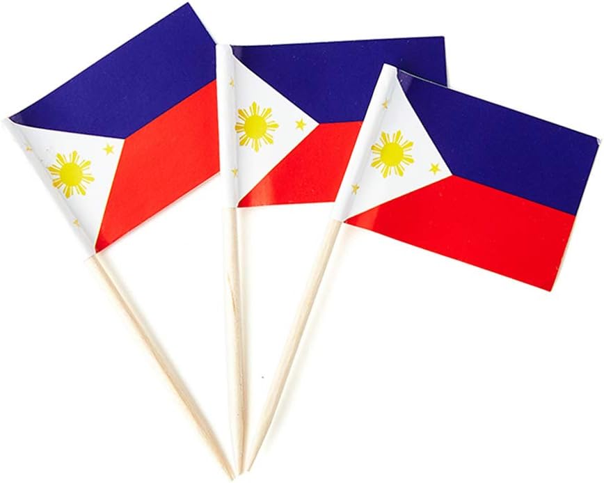 Philippines Flag Filipino Flag, Small Mini Philippine Toothpick Flags for Food, Cupcakes, Cocktails, Appetizers, Bar Party Decorations