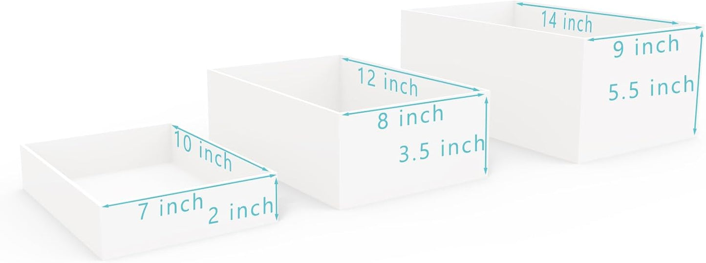 Oversized Buffet Risers, Food Display Stand for Catering Dessert Collectibles Jewelry Figures Show, White Acrylic Cuboid Display Nesting Risers with Hollow Bottoms, Cuboid, 6 Pcs, 10x12x14