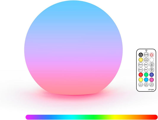 LOFTEK 3-inch Smart Sphere Night Light -Multi-Color Rechargeable Night Lights, RGB Ball Mood Lighting, Waterproof Ambient Lighting for Home Bedroom Patio Pool Decorative Lighting, 1 Pack