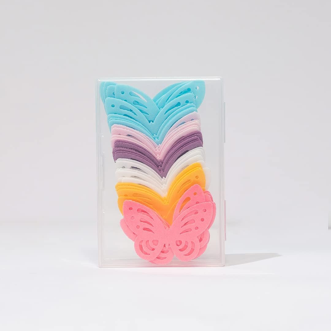 Edible Flowers Edible leaves &Edible butterflies Wafer Paper Cake Cupcake Toppers for Decorating Rice Paper Flower Food Decorations for Baking Girl Birthday Party Mix Size Color (Mix butterflies 60)