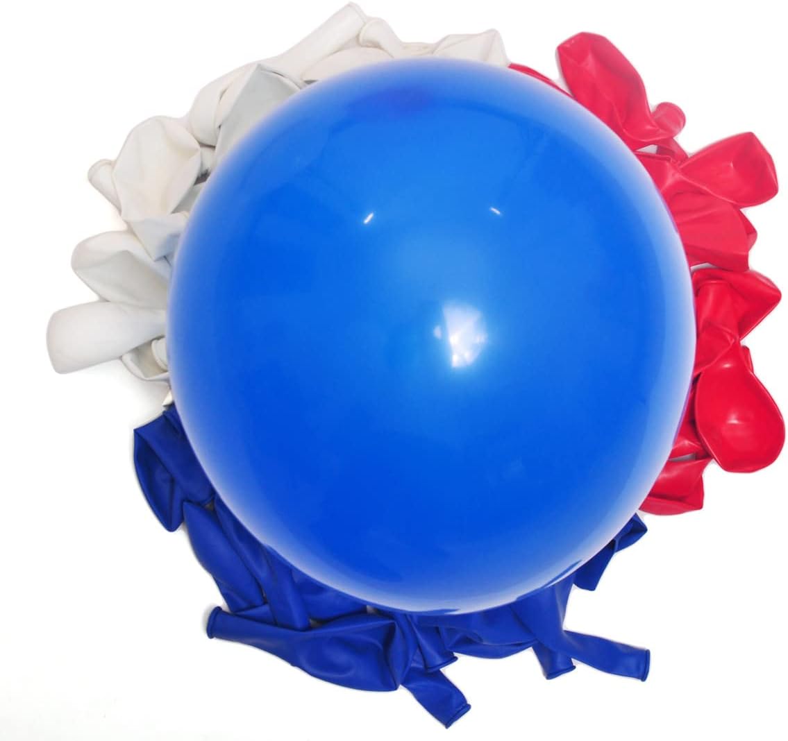 300 Pack Red White and Blue Balloons 100 of each of the 3 colors 12 inch Red White Blue Party Balloon Bulk for Various Party Events Decorations
