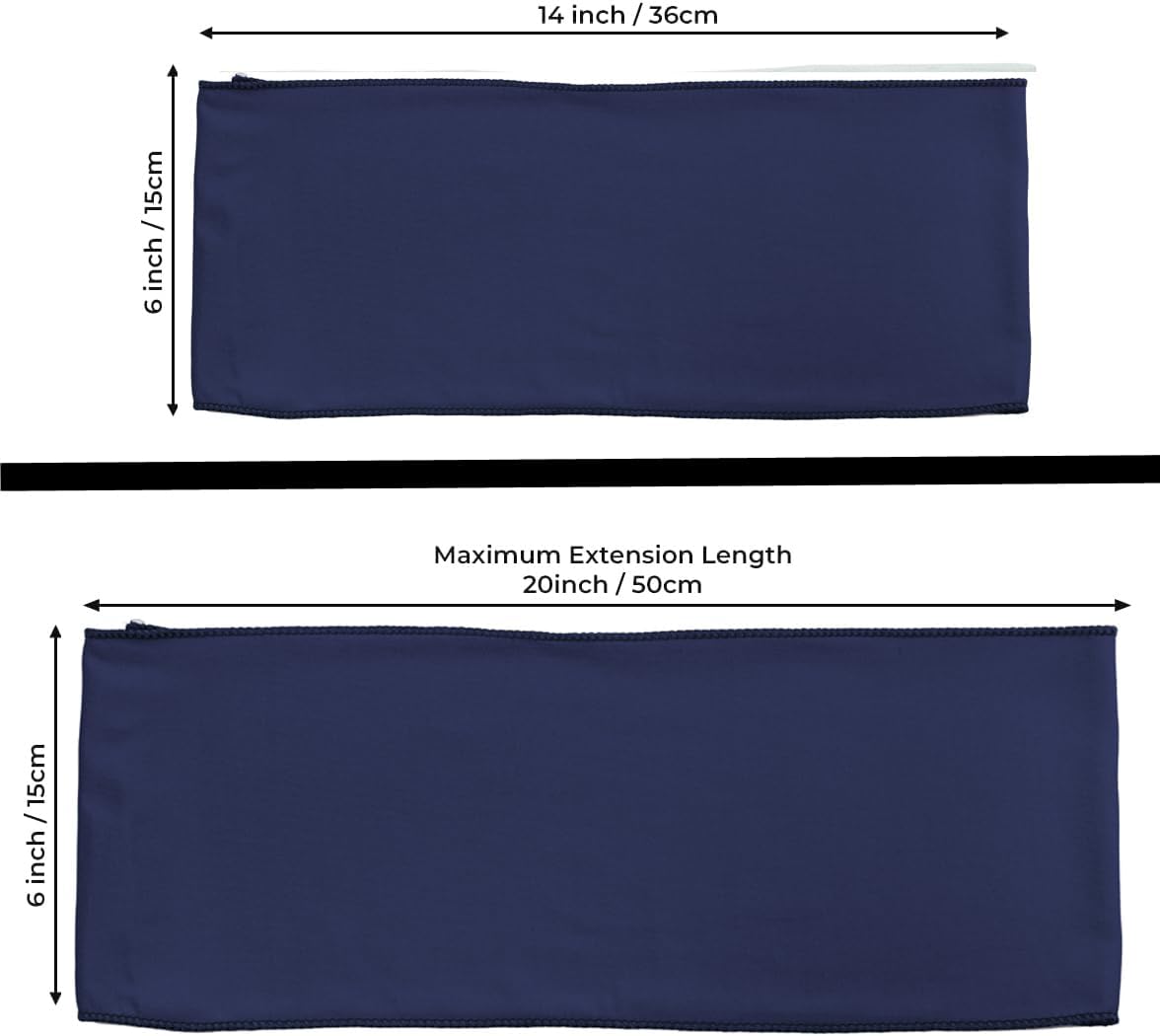 MDS Pack of 150 Spandex Chair Sashes Bows Elastic Stretch Dining Chair Bands Ties Without Slider Buckle Universal fits for Wedding Baby Shower Birthday Party Banquet Event Decoration - Navy Blue