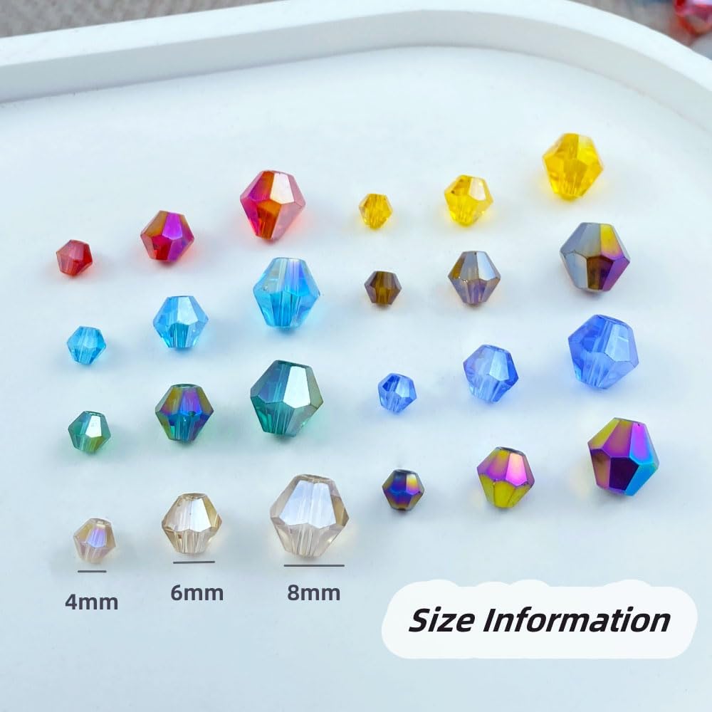 100pcs 8mm Bicone Crystal Glass Beads Loose Spacer Beads Faceted Craft Beads for Jewelry Making DIY Necklace Bracelet Earring Wind Chimes Suncatchers Ornamen(Peacock Green AB)