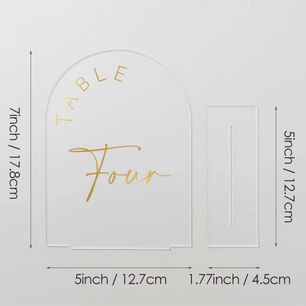 JINMURY Frosted Arch Wedding Table Numbers 1-25 with Stands, 5x7 Inch Acrylic Arch Sign with Golden Lettering, Frosted Acrylic Table Numbers for Wedding Reception