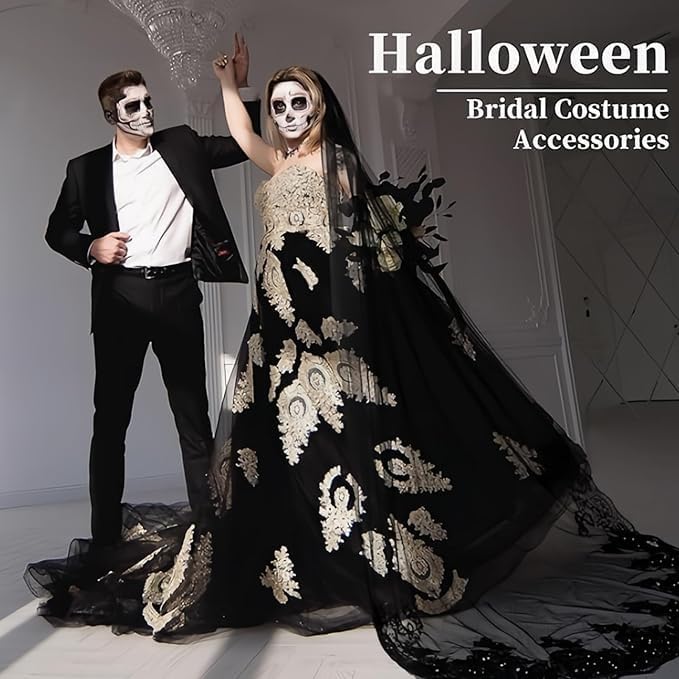 Bridal Veil long Cathedral Length Lace Sequins Edge 1 Tier Wedding Veil with Metal Comb for Brides