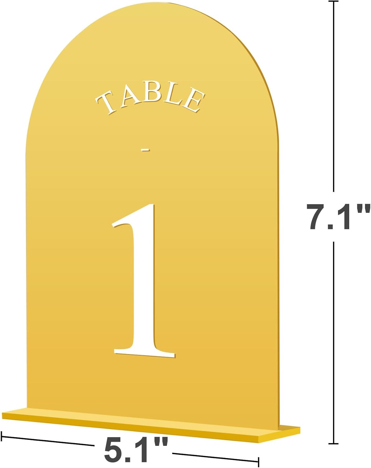 JOYIT Arch Wedding Table Numbers 1-20 with Stands – 5" X 7" Acrylic Mirrored Gold Table Number Holders, Perfect for Wedding Receptions, Parties, Anniversaries, and Events